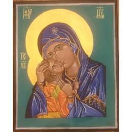 Ikona. Matka Boża Eleusa. Płótno, tempera. 50 x 40 cm.