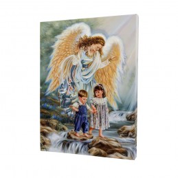 Anioł Stróż z dziećmi-obraz religijny na płótnie