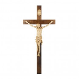 Krzyż drewniany wiszący  rzeźbiony 35 cm